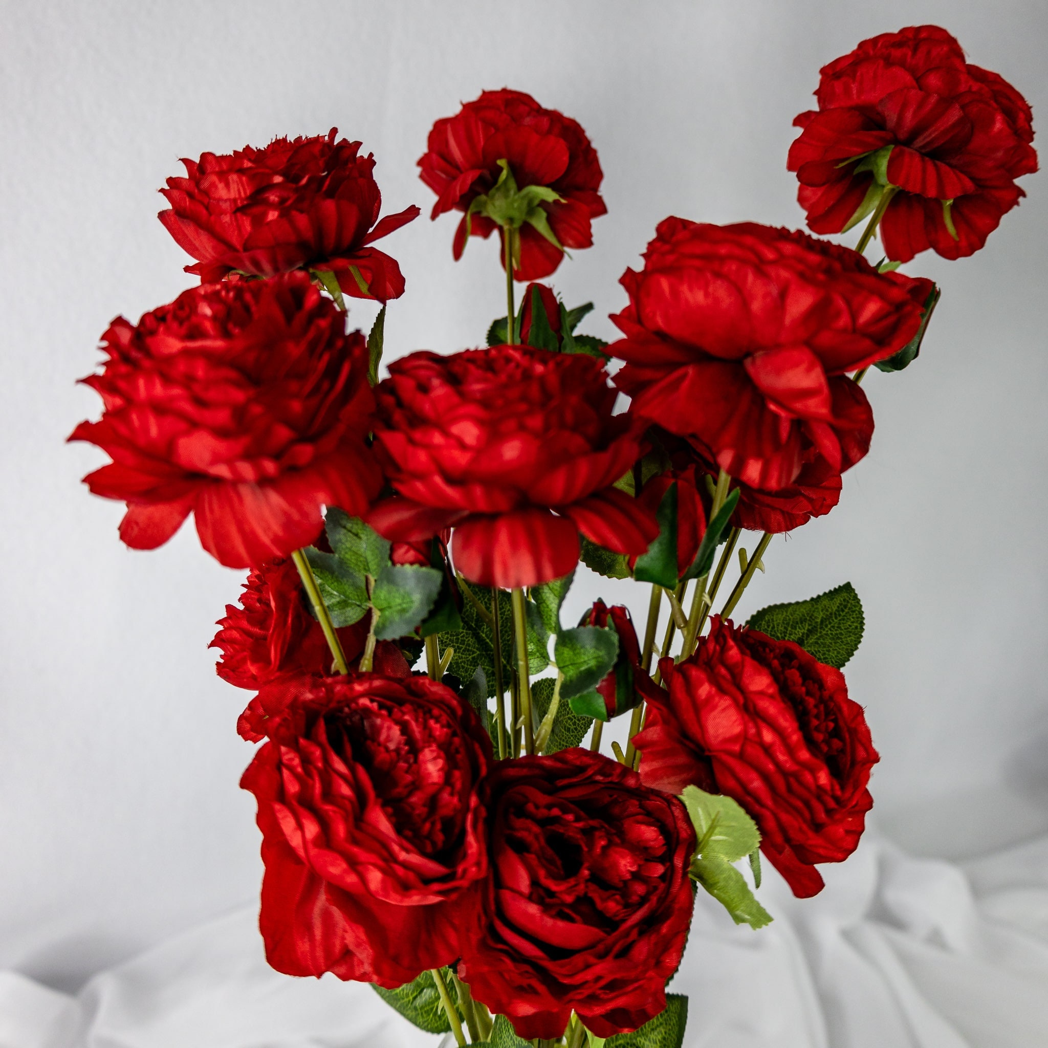 Burgundy Peony Mini Bloom - Realistic Artificial Flowers