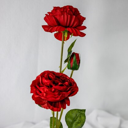 Burgundy Peony Mini Bloom - Realistic Artificial Flowers