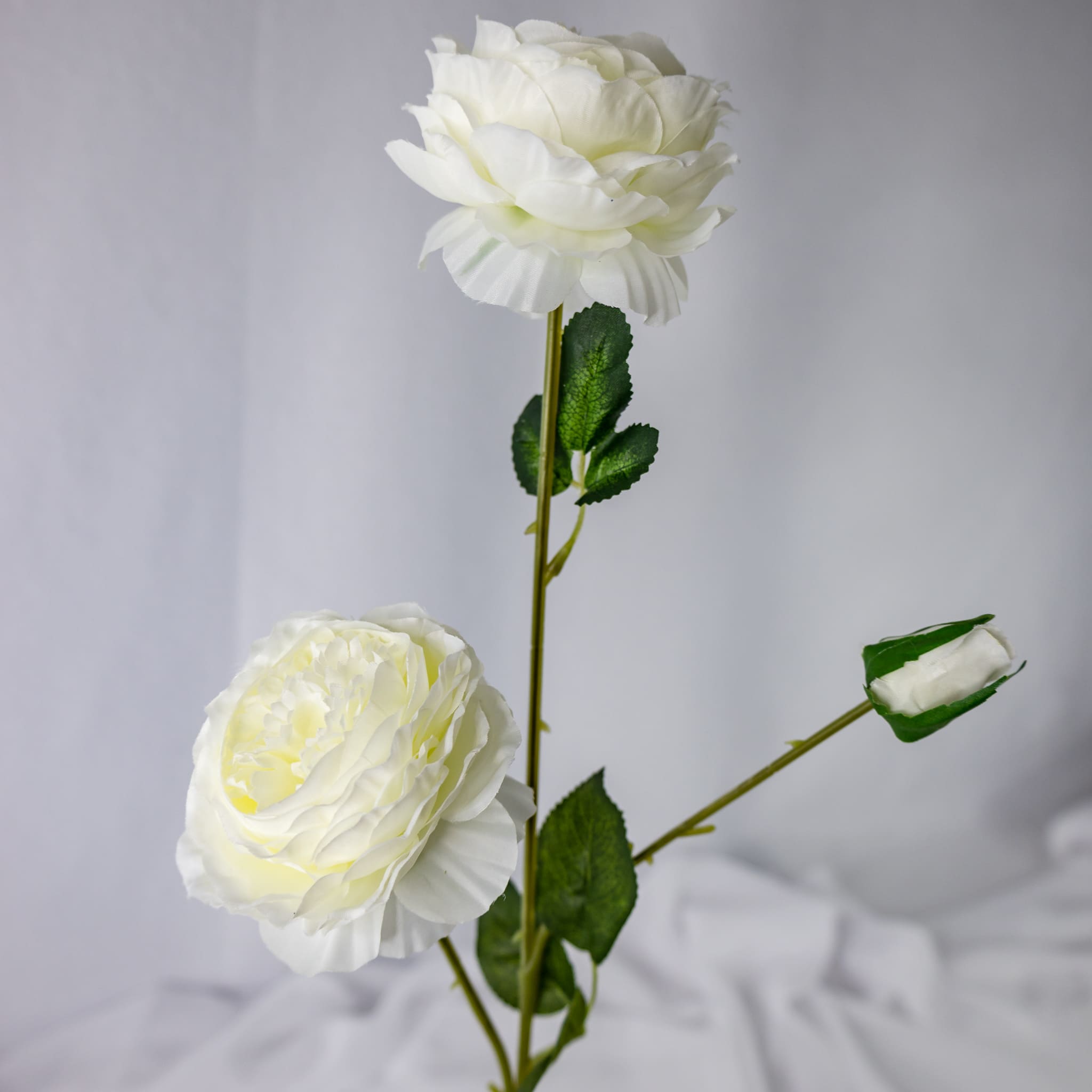 White Mini Peony Bloom - Realistic Artificial Flowers