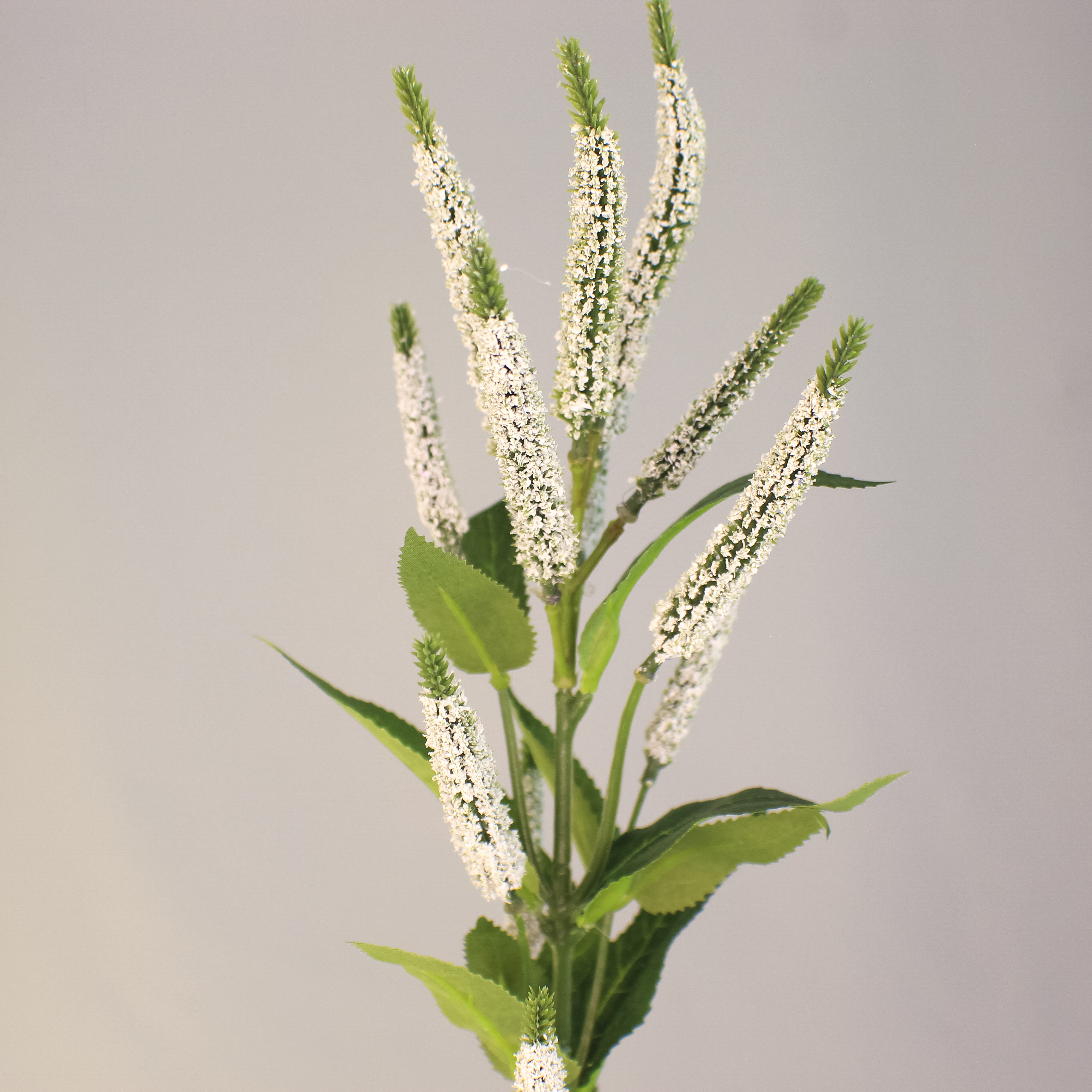White Cattail Spray - Realistic Artificial Flowers