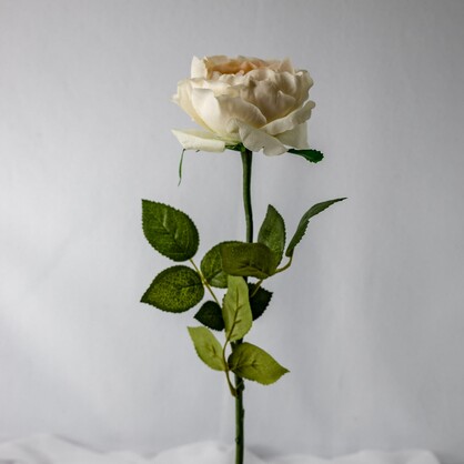 Blush Pink Real Touch David Austin Half Bloom Rose - Realistic Artificial Flowers
