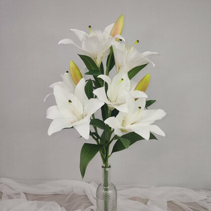 White Oriental Lily - Realistic artificial flowers, real touch