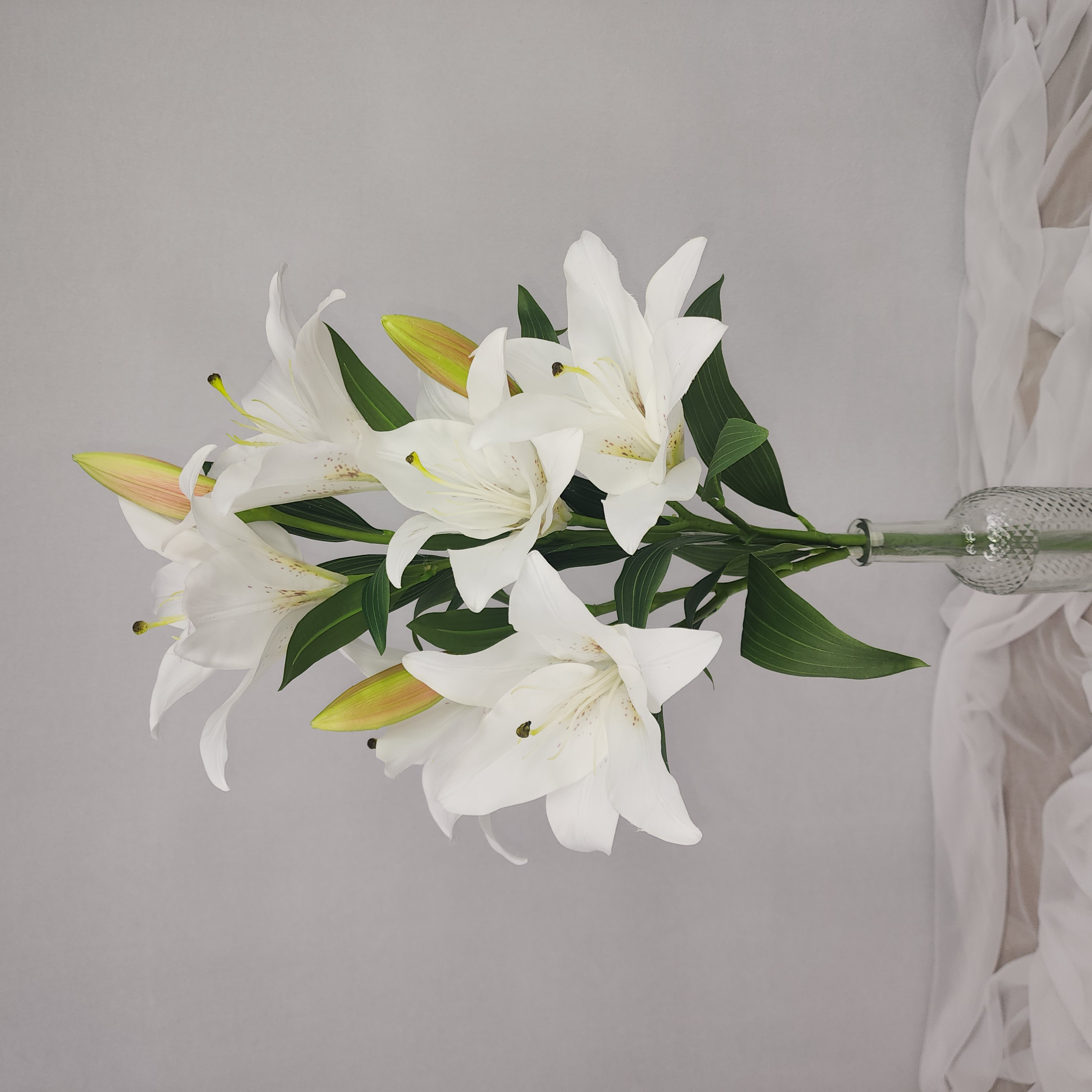 White Oriental Lily - Realistic artificial flowers, real touch