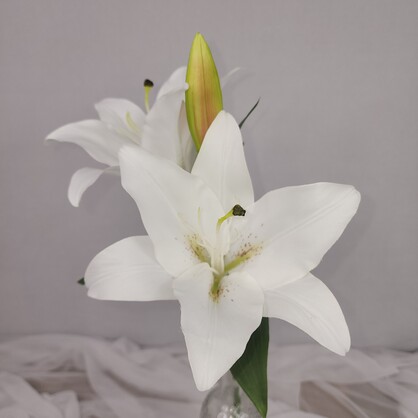 White Oriental Lily - Realistic artificial flowers, real touch