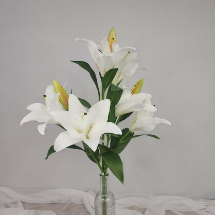 White Oriental Lily - Realistic artificial flowers, real touch