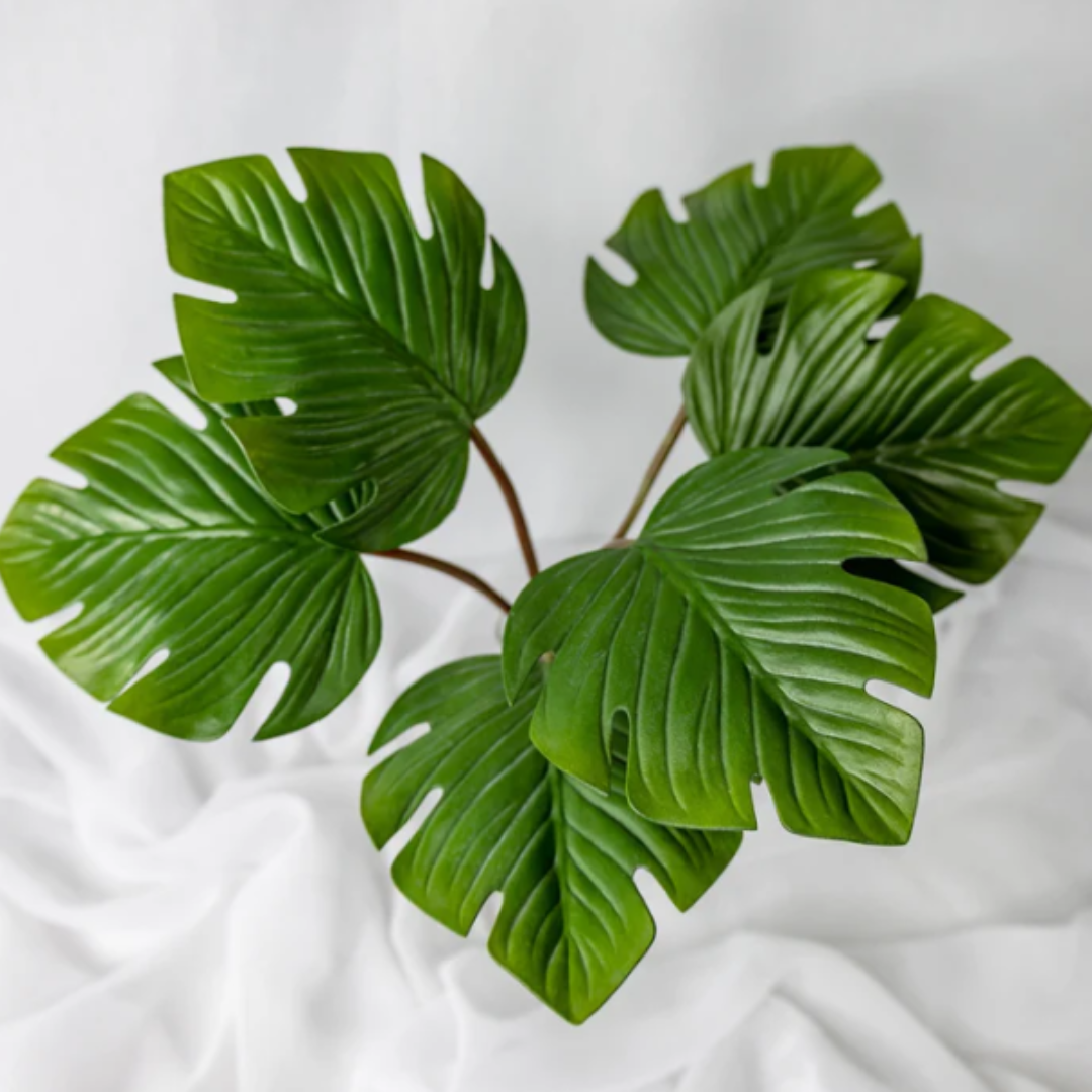Mini Monstera Leaf (12 Pack) - Realistic Artificial Flowers