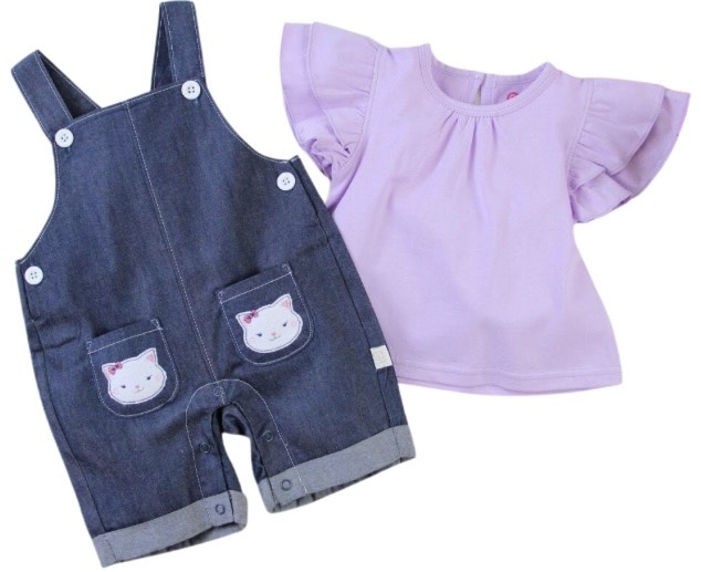 2 piece shortall and tee set