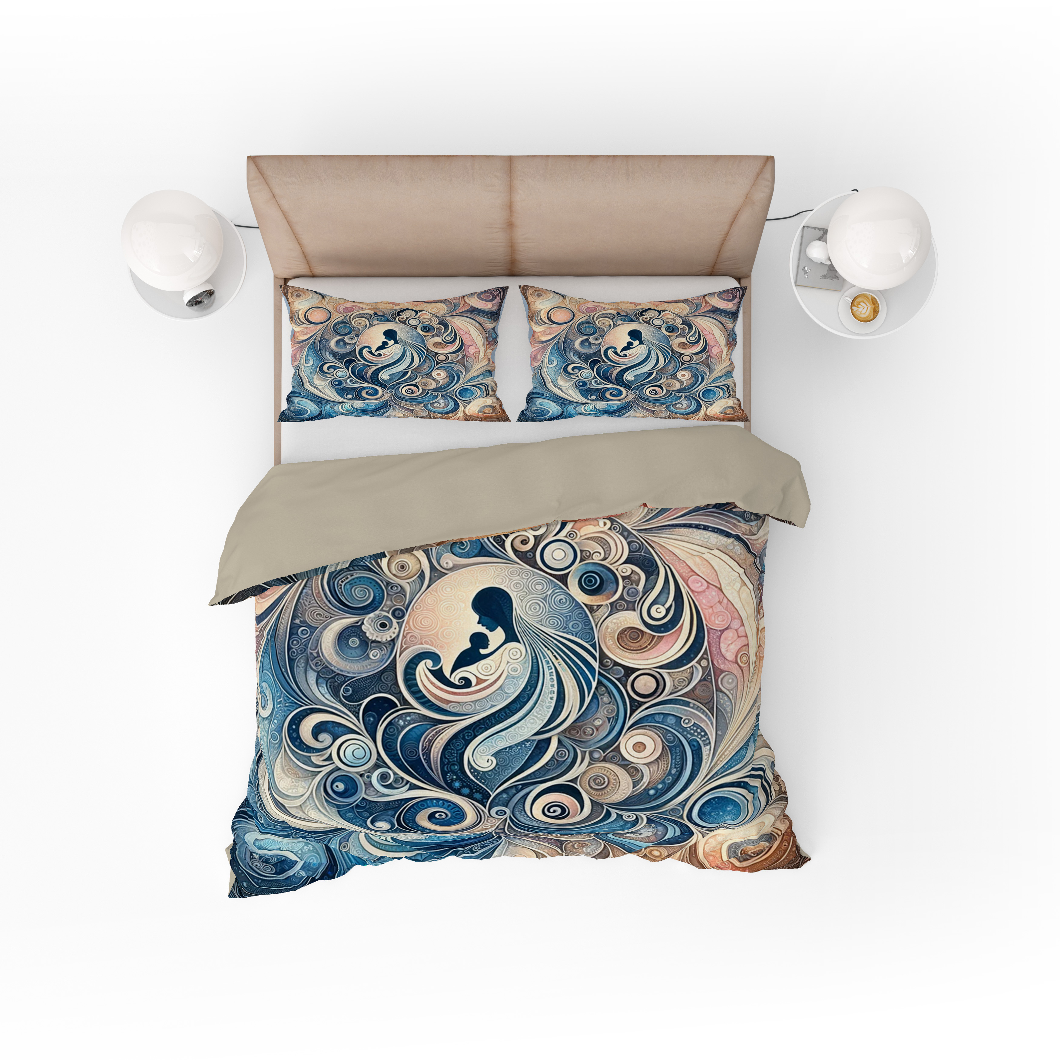 Beautiful ABS Mother Love Cotton Reversible Quilt Cover Set For Mothers