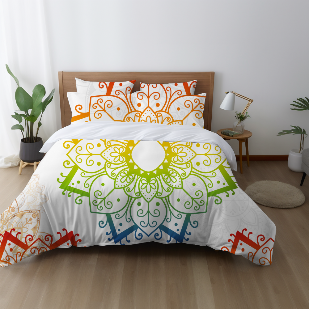 Multi-Colour Mandala Quilt Cover Set _†_ Vibrant Dreams for Your Bedroom