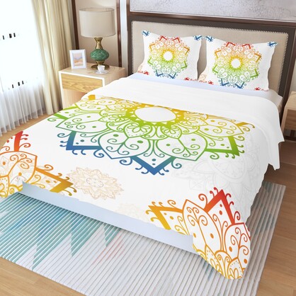 Multi-Colour Mandala Quilt Cover Set _†_ Vibrant Dreams for Your Bedroom