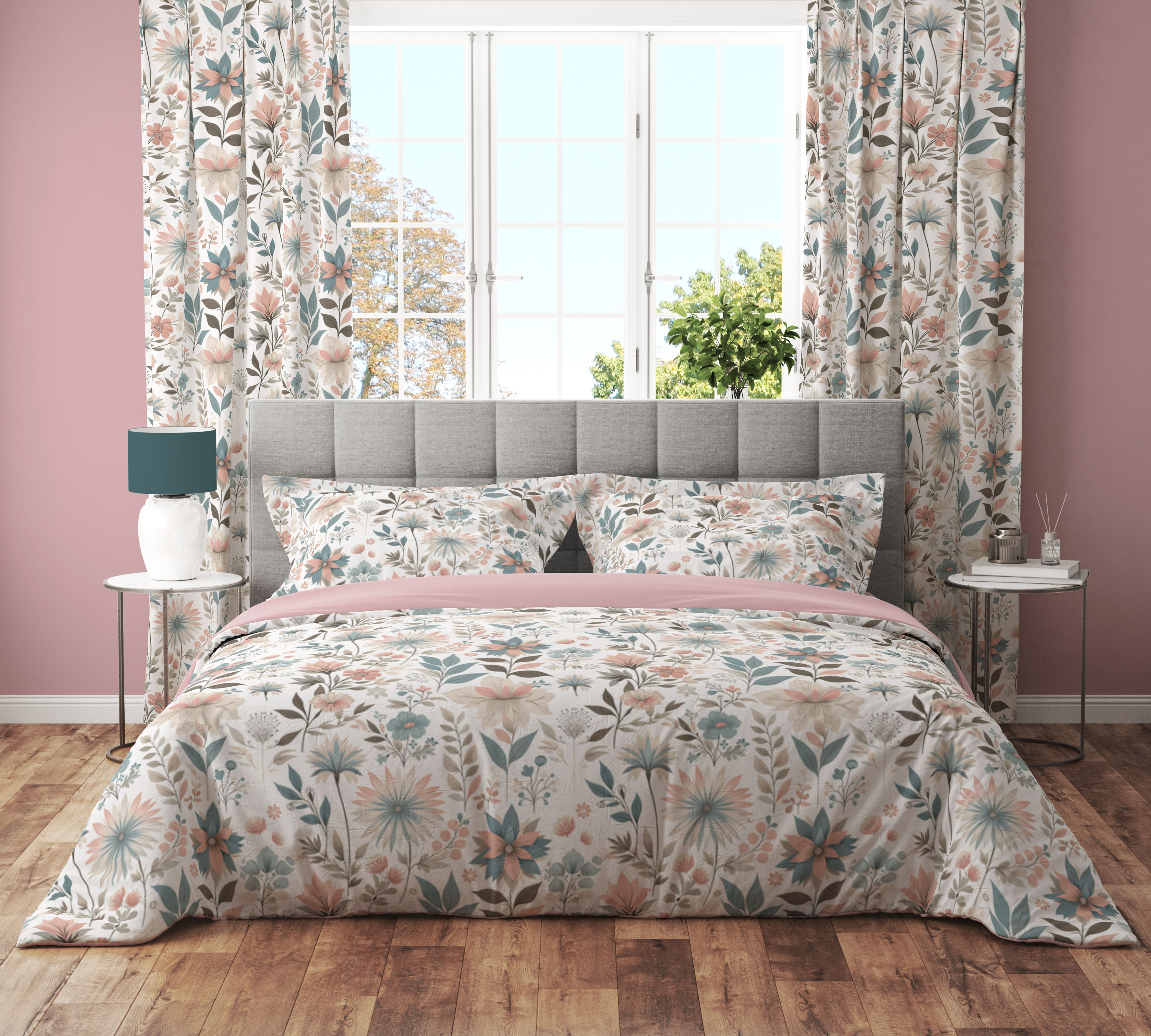 Water Colour Floral Leaf Petal Bohemian Colourful Quilt Cover Set