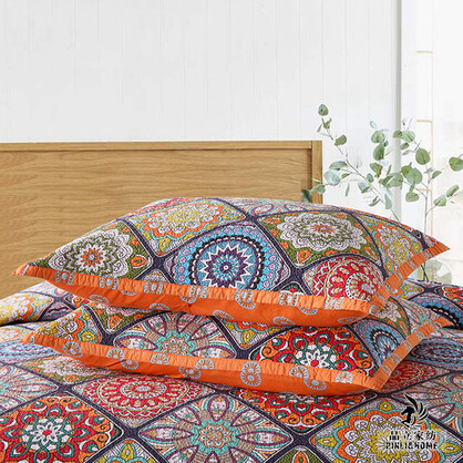 Bohemian Mandala Chakra Cotton 3 Piece Bedspread Embroidery Bedding Set