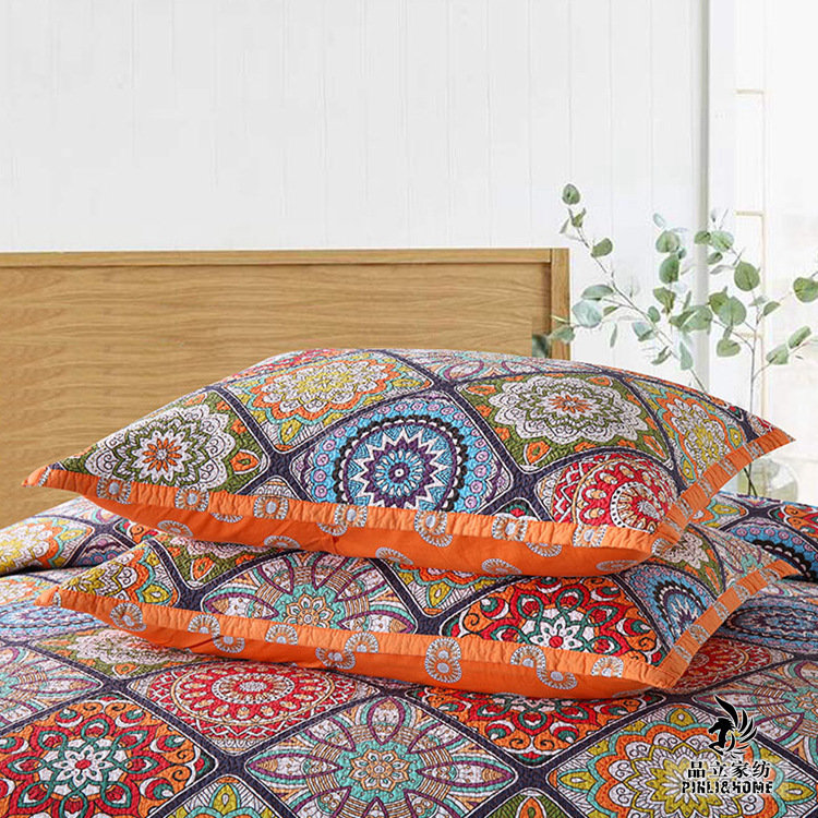 Bohemian Mandala Chakra Cotton 3 Piece Bedspread Embroidery Bedding Set