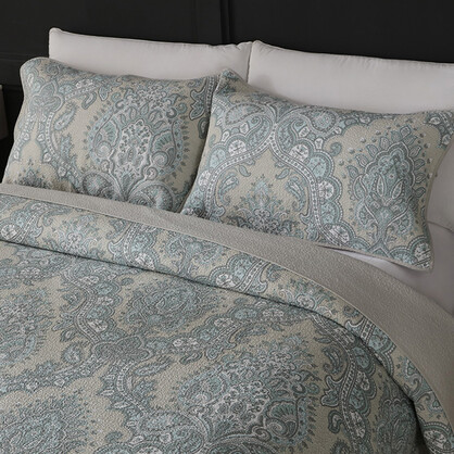 Bohemian Royal Beige Cotton 3 Piece Bedspread Embroidery Bedding Set