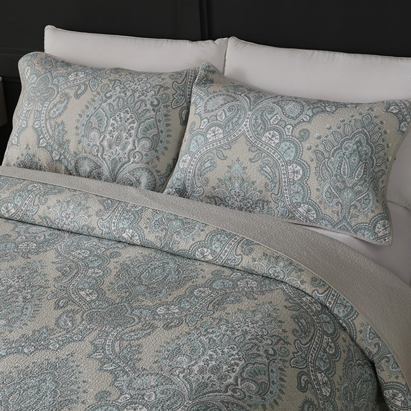 Bohemian Royal Beige Cotton 3 Piece Bedspread Embroidery Bedding Set