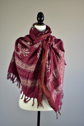 Burgundy Viscose Hand Dyed Scarf