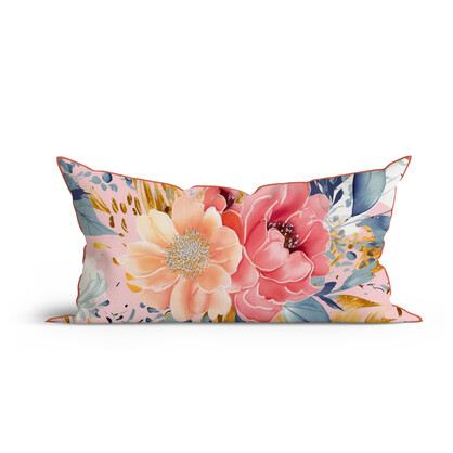 Bohemian Pastel Water Color Printed Cotton Cushion with Piping