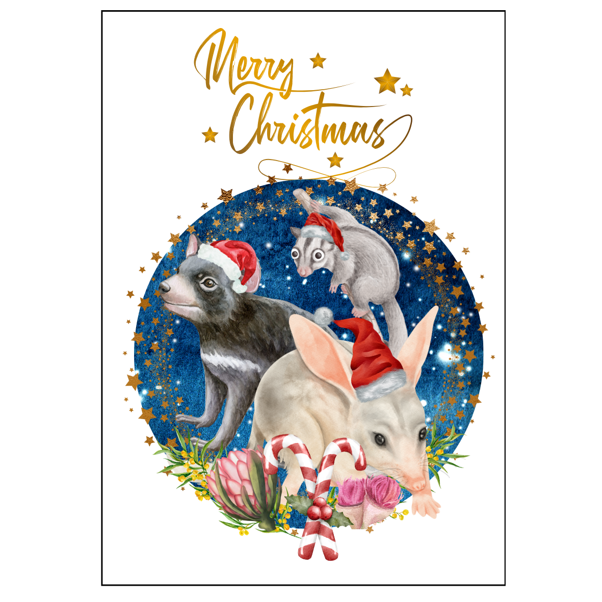 Nocturnal Animals Christmas Card CC15