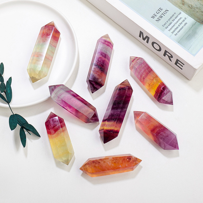 Watermelon Fluorite Double Terminated Point Generator 5-6cm
