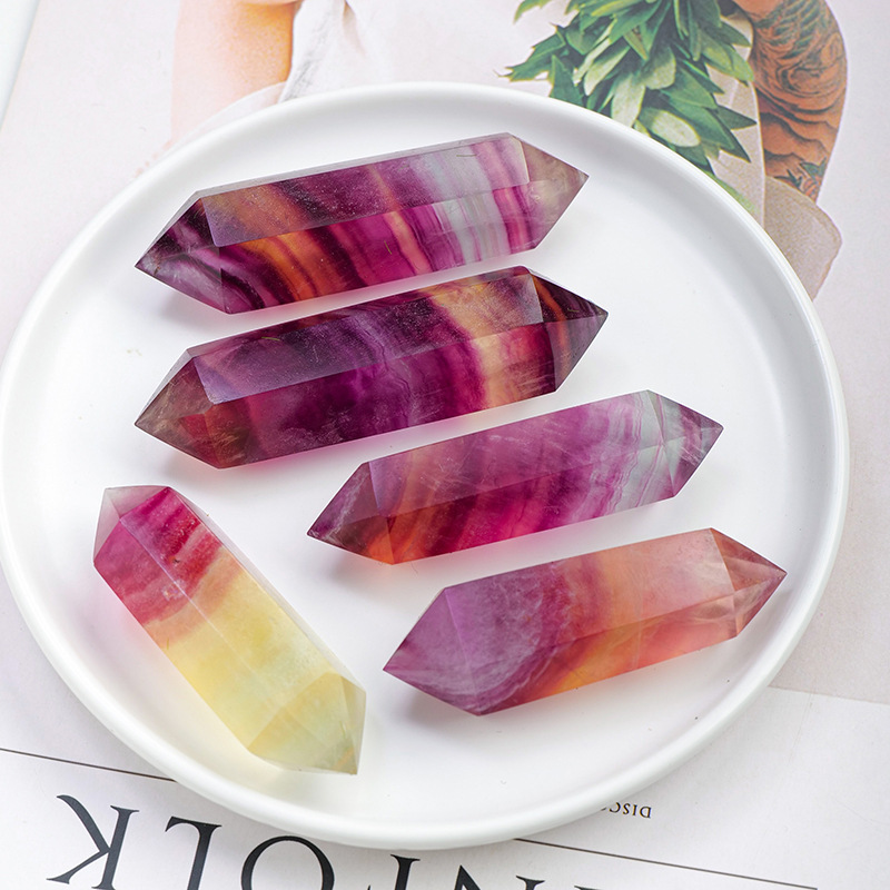 Watermelon Fluorite Double Terminated Point Generator 5-6cm