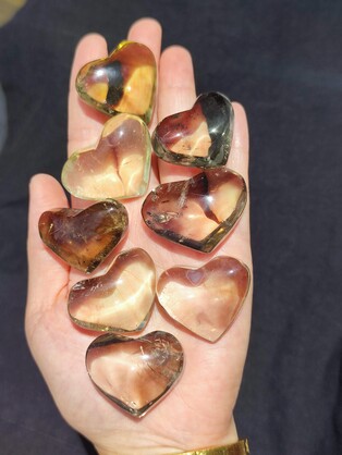 Sparkling Joy: Puffy Brazilian Citrine Heart - Embrace Positivity and Abundance
