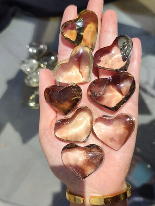 Sparkling Joy: Puffy Brazilian Citrine Heart - Embrace Positivity and Abundance