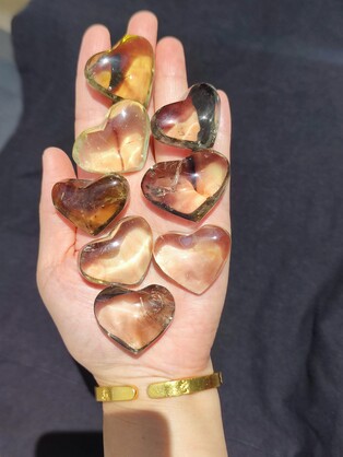 Sparkling Joy: Puffy Brazilian Citrine Heart - Embrace Positivity and Abundance