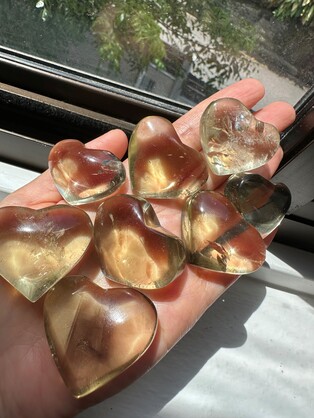 Sparkling Joy: Puffy Brazilian Citrine Heart - Embrace Positivity and Abundance