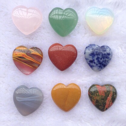 Crystal Heart Set - 10-Pack of Small Healing Hearts