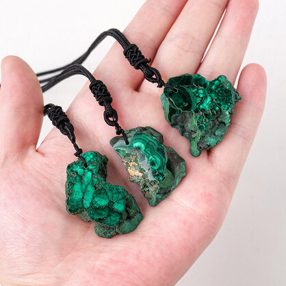 Natural Freeform Malachite Necklace - Raw Beauty & Transform