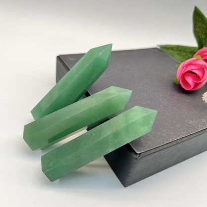 Green Aventurine Crystal Tower Point Generator- Heart Healer