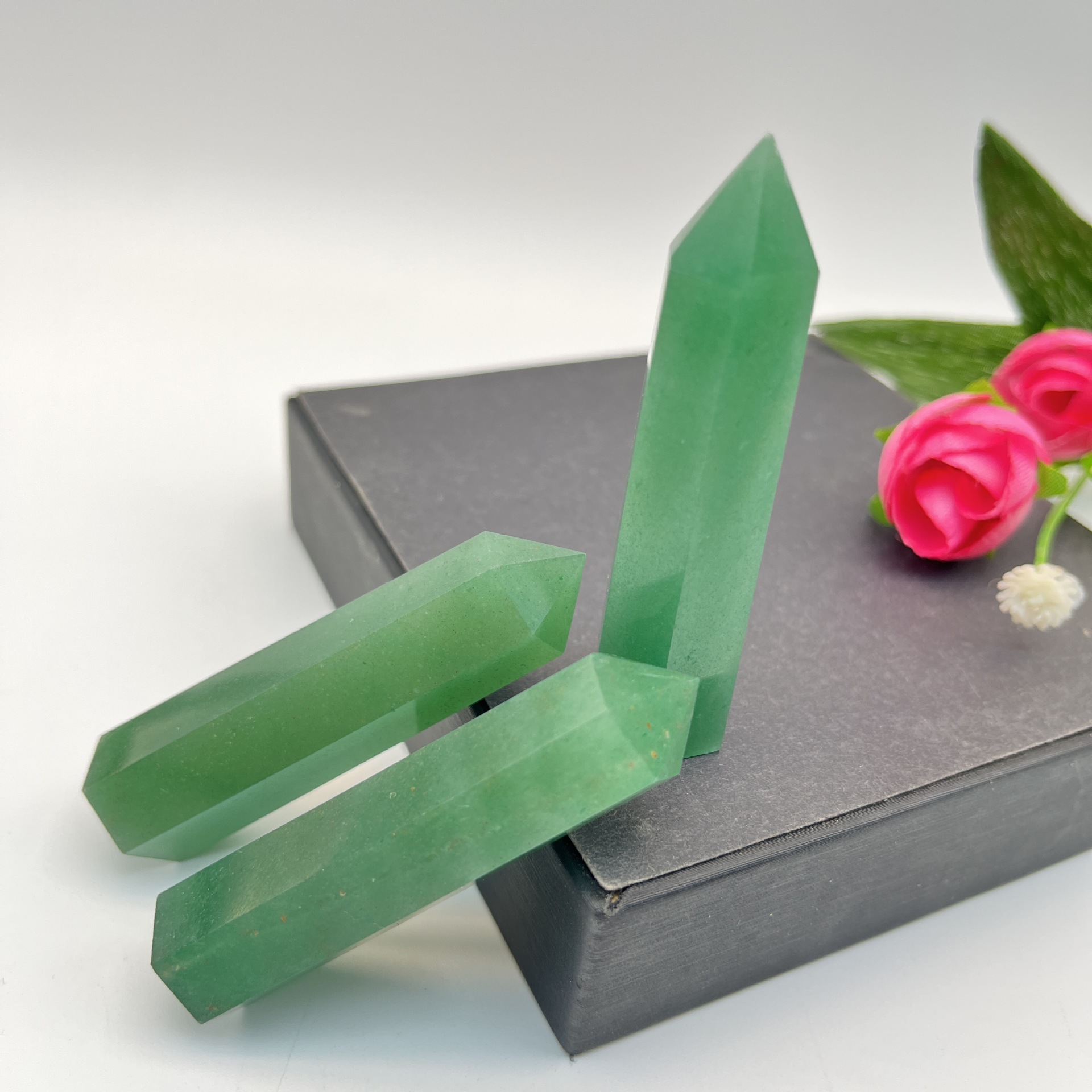 Green Aventurine Crystal Tower Point Generator- Heart Healer