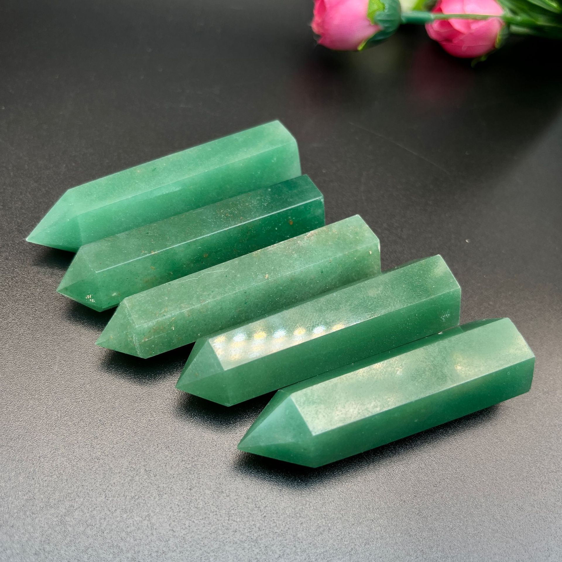 Green Aventurine Crystal Tower Point Generator- Heart Healer