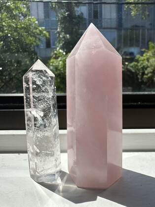 Large Rose Quartz Tower Love & Heart Chakra Healing Crystal