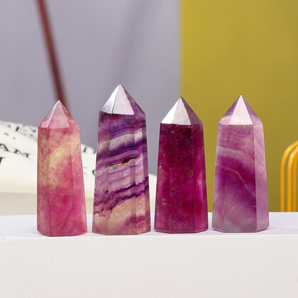 Purple Fluorite Crystal Tower Point Generator - Peace Giving