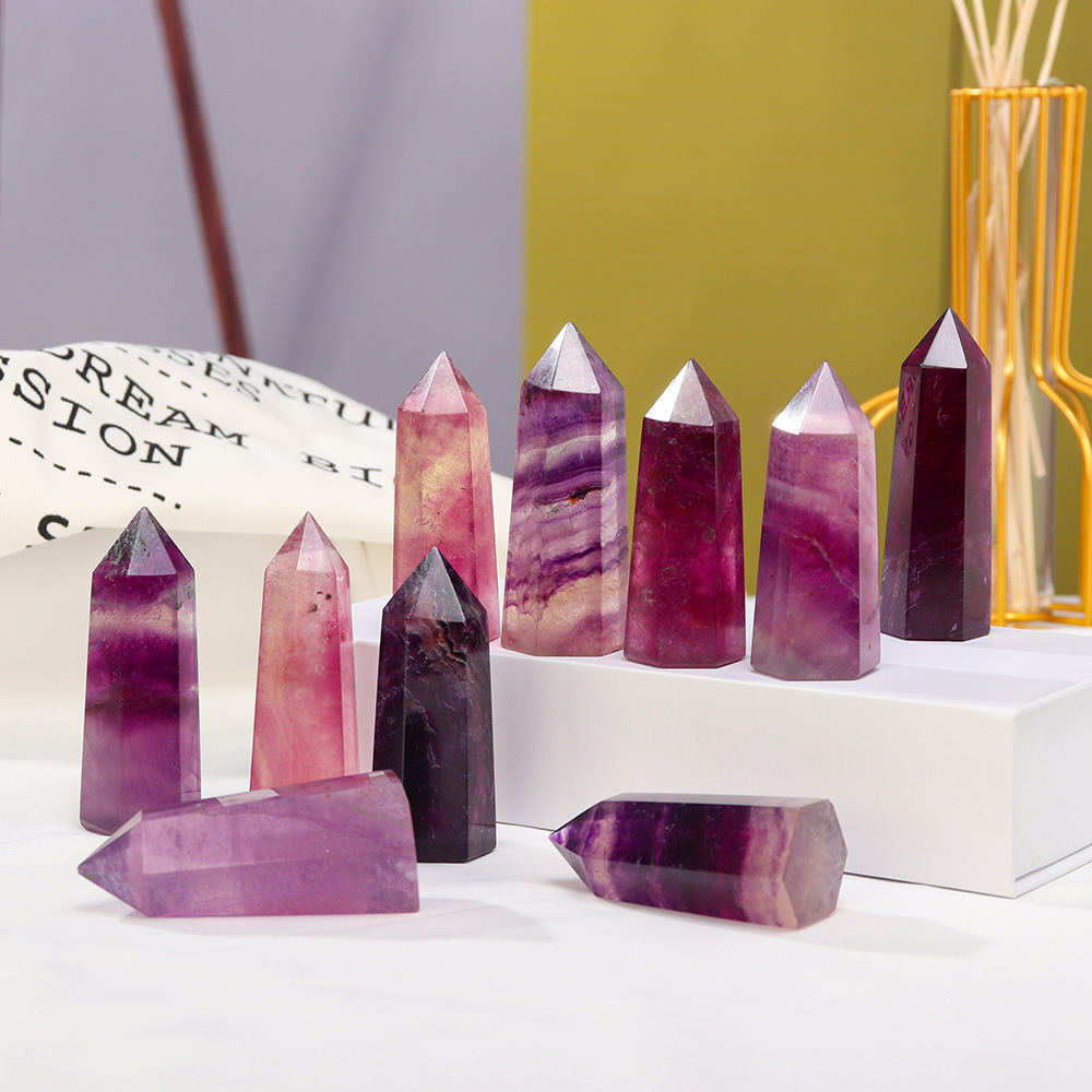 Purple Fluorite Crystal Tower Point Generator - Peace Giving