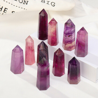 Purple Fluorite Crystal Tower Point Generator - Peace Giving
