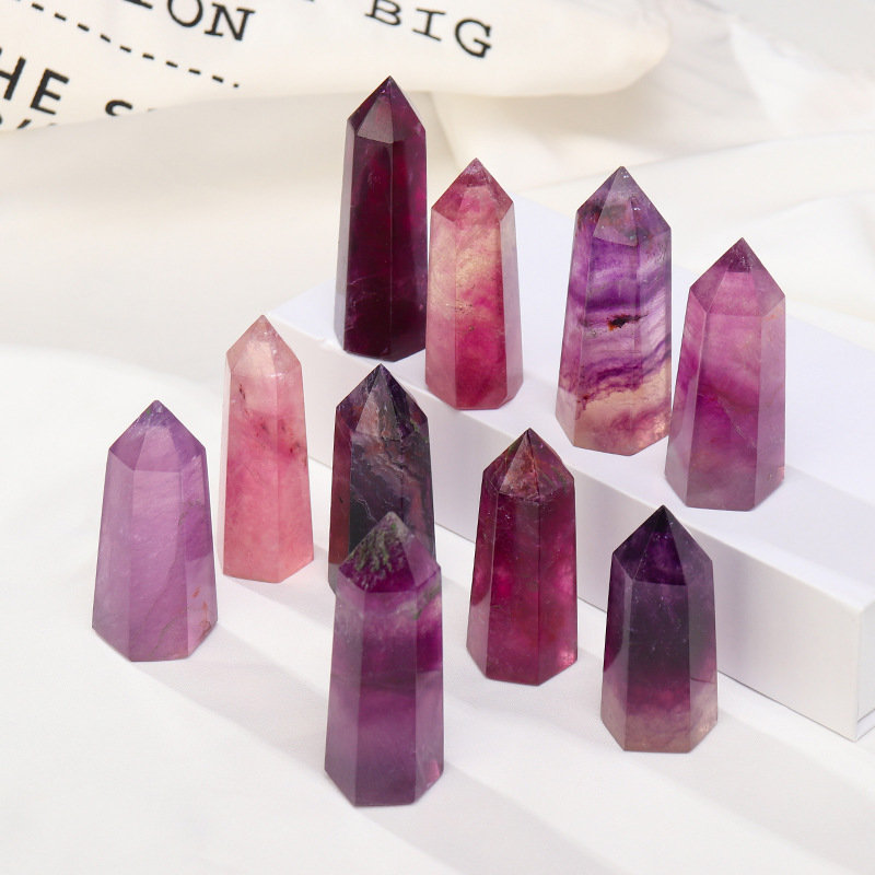 Purple Fluorite Crystal Tower Point Generator - Peace Giving