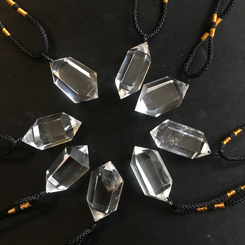 Clear Quartz Crystal Pendant Necklace
