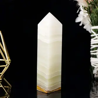 Afghanistan Jade Tower - Healing Crystal Point Generator - Positive Energy, Harmony, and Natural Beauty