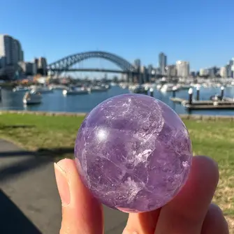 Amethyst Sphere: Serenity & Balance (Natural Crystal - Stress Relief)