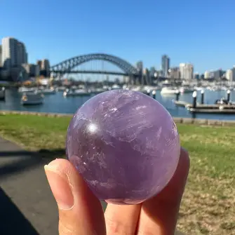 Amethyst Sphere: Serenity & Balance (Natural Crystal - Stress Relief)