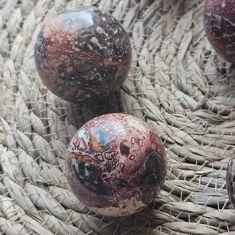 Exquisite Leopard Skin Jasper Sphere - Natural Beauty and Serenity