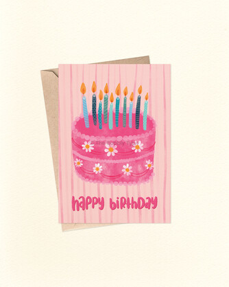Happy Birthday (Cake) - A6 Greeting Card
