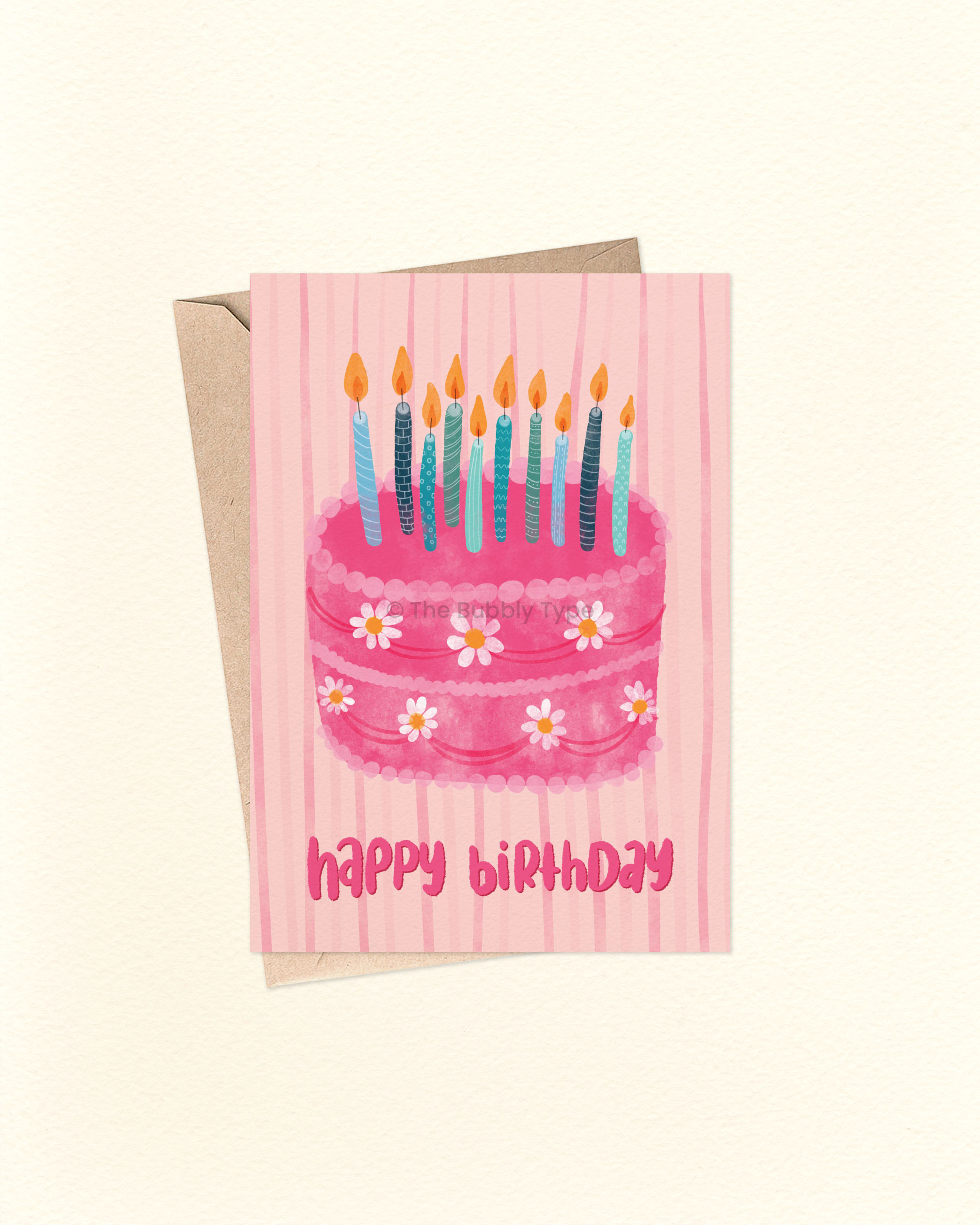 Happy Birthday (Cake) - A6 Greeting Card