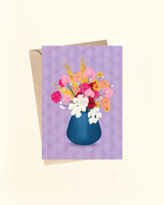 Flower Bouquet (Purple) - A6 Greeting Card