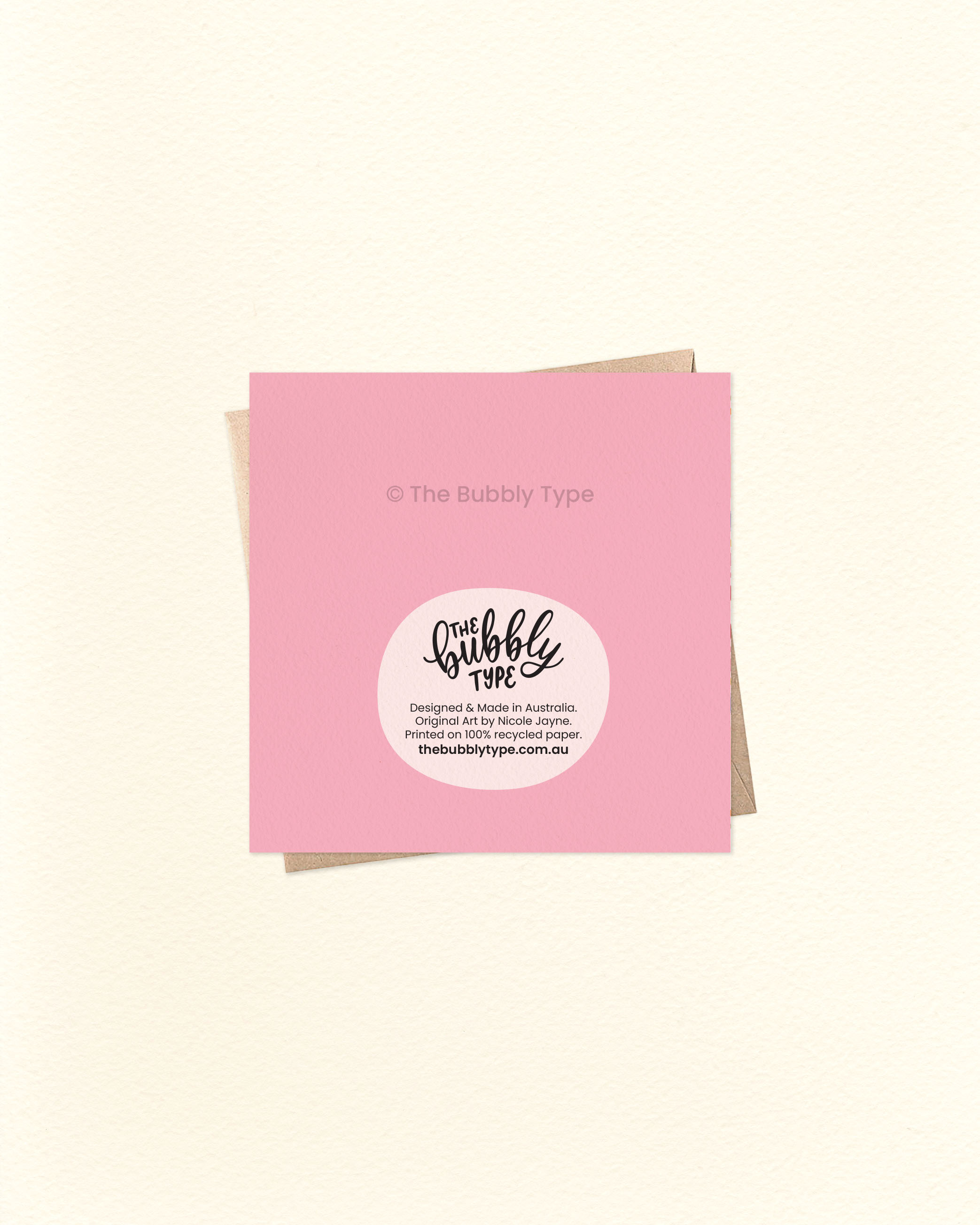 Thank You (Watercolour Tile) - Small Square Greeting Card