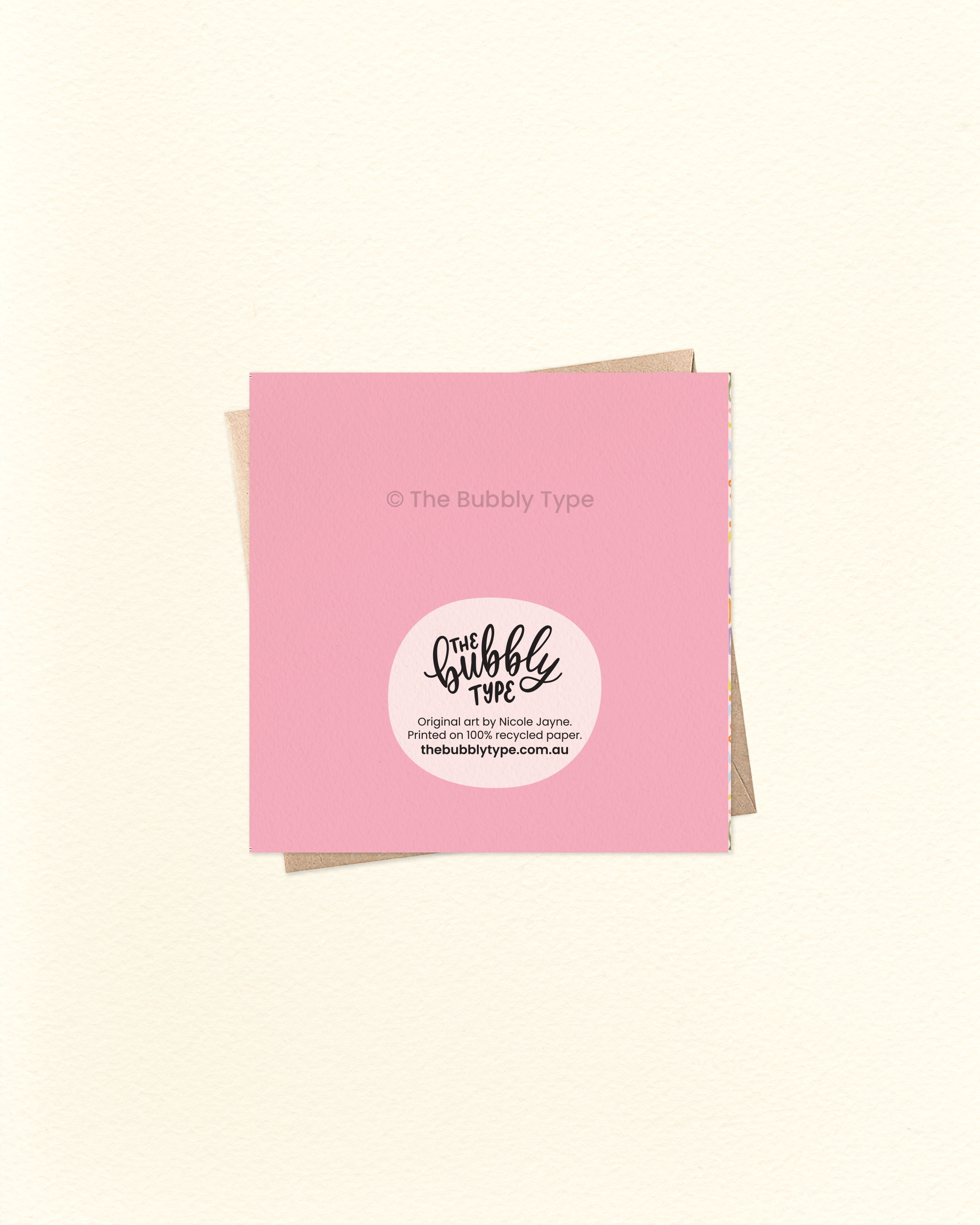Happy Birthday (Watercolour Tile) - Small Square Greeting Card
