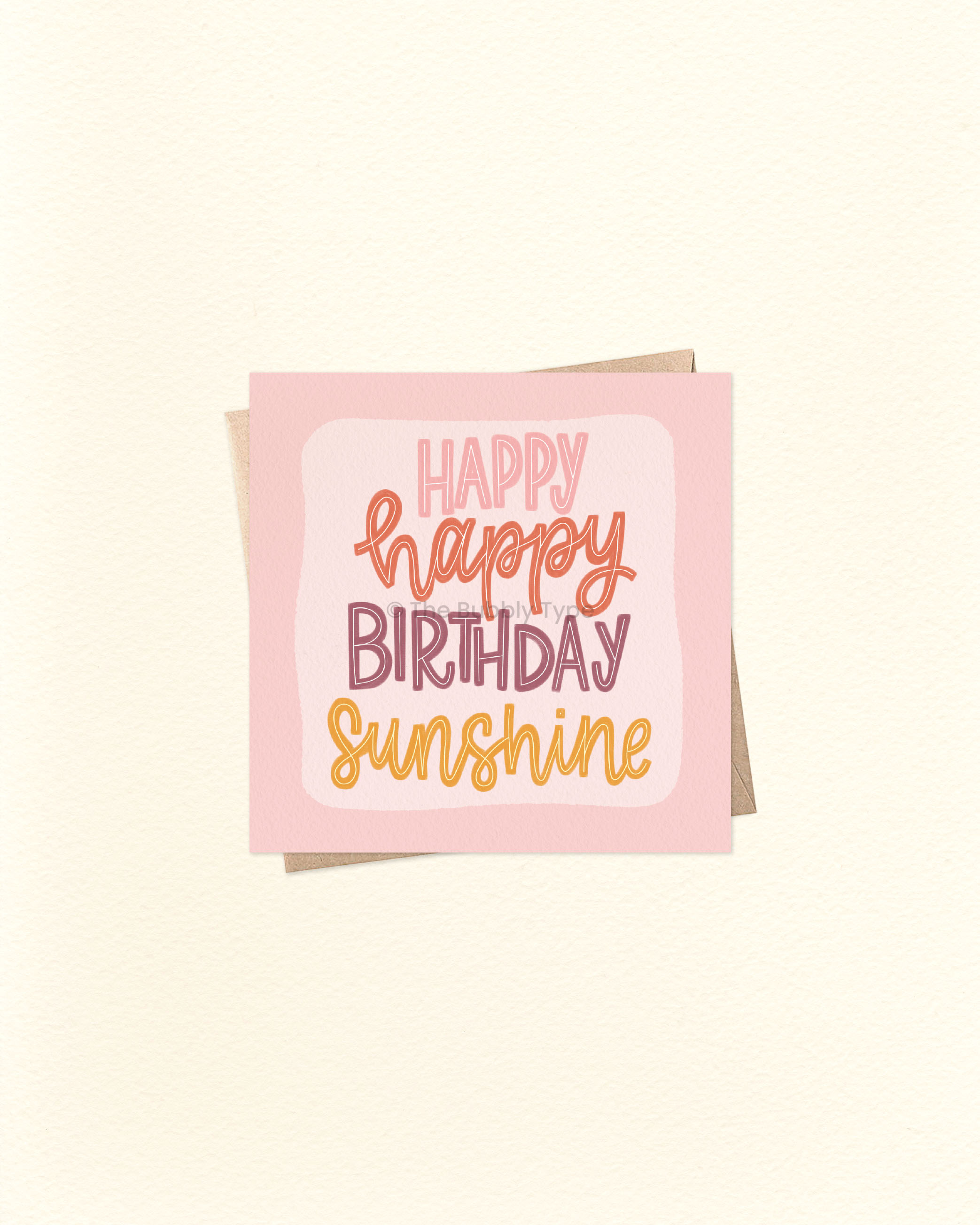 Happy Birthday Sunshine - Small Square Greeting Card