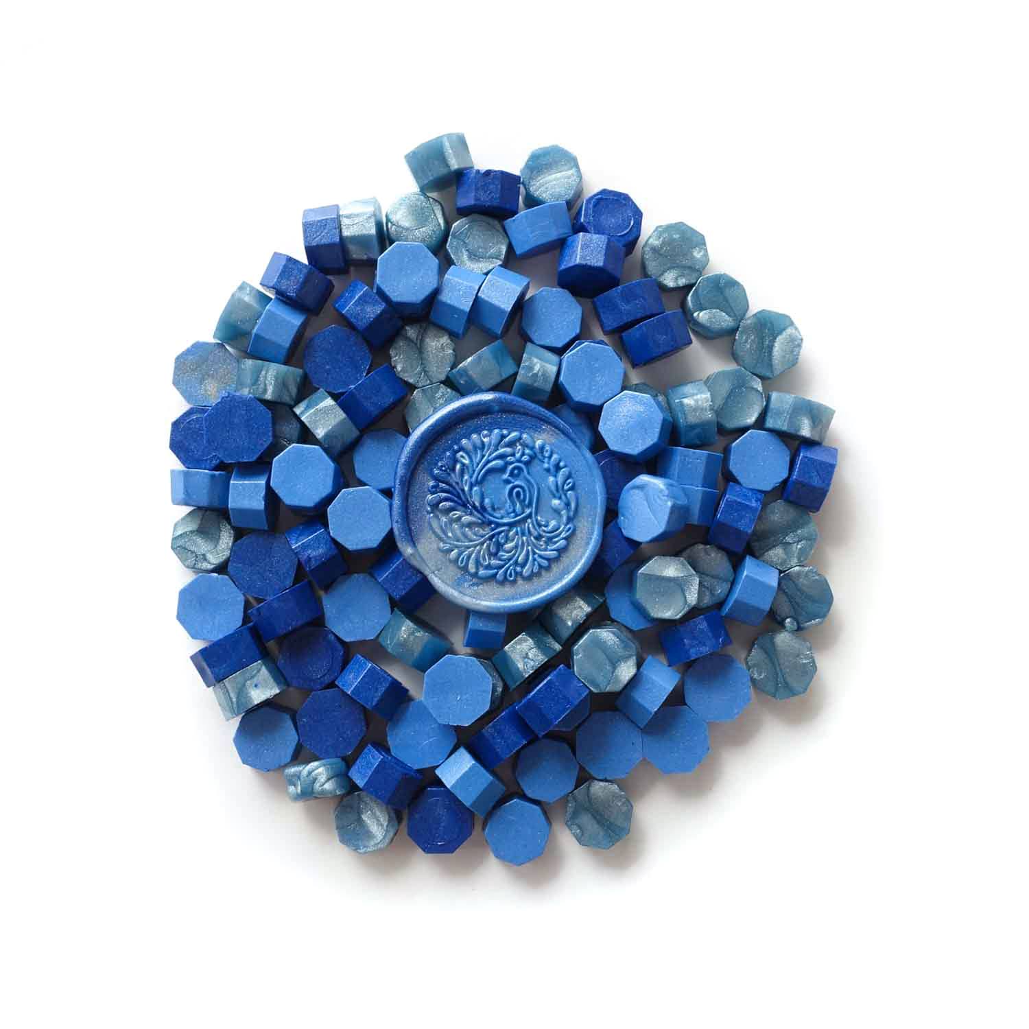 Mixed Blue Frost Azure Marine Blue 100pcs sealing wax beads